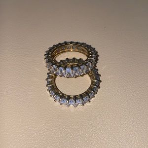 Light blue stones rings with gold